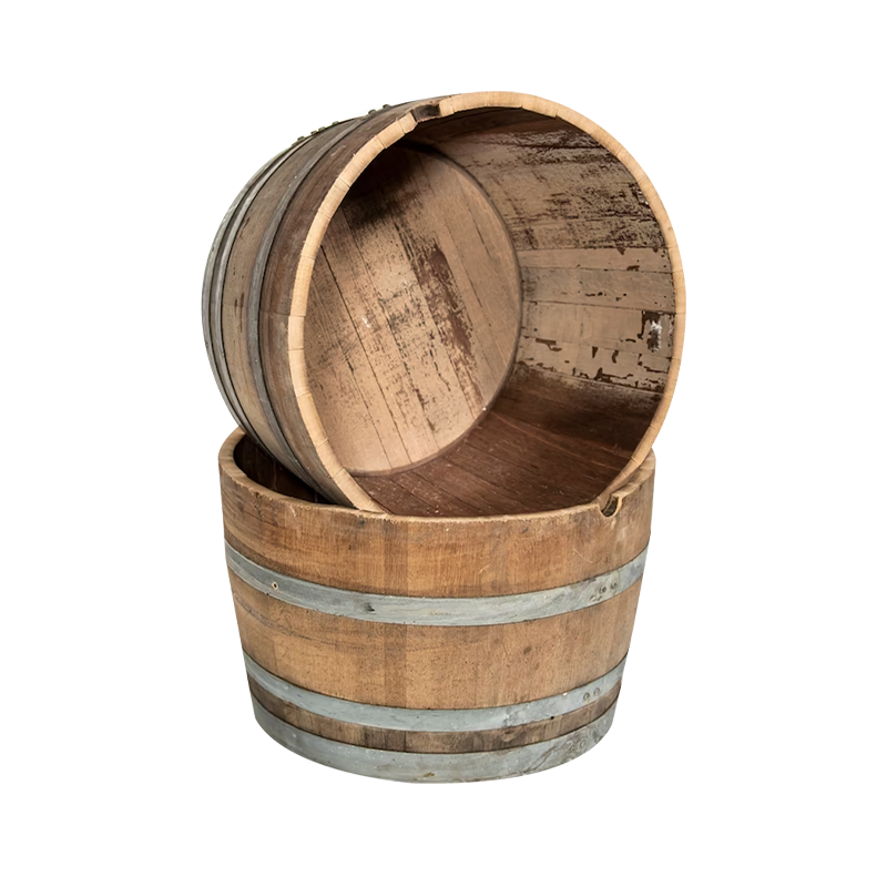 Oak Wine Barrel Half Set