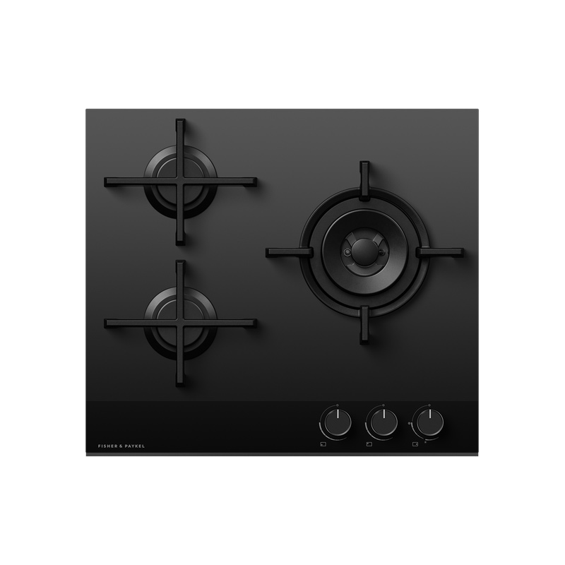 Fisher & Paykel CG603DLPGB4 60cm 3-Burner LPG Cooktop (Black Glass)