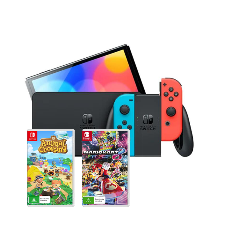 Nintendo Switch OLED Bundle (Mario Kart 8 Deluxe & Animal Crossing: New ...